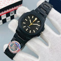 Kronavian Elysian Square™ — Black Dial Stainless Steel Watch