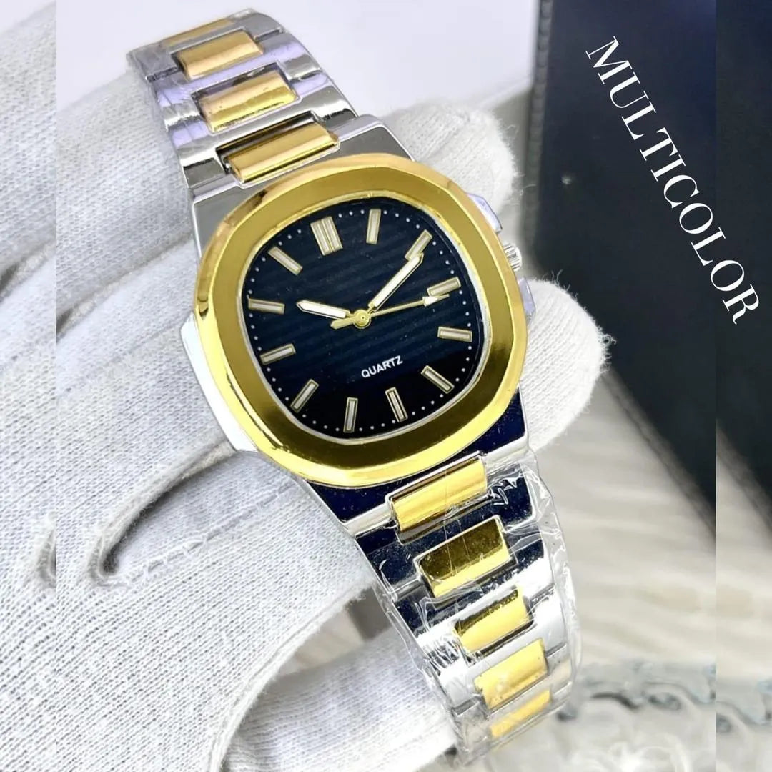 Kronavian Elysian Square™ — Black Dial Stainless Steel Watch