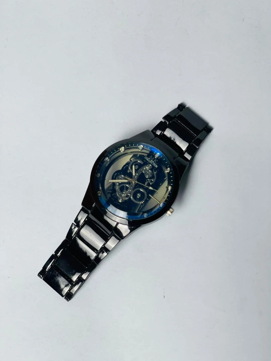Kronavian ShadowGear™ — Black Stainless Steel Skeleton Watch