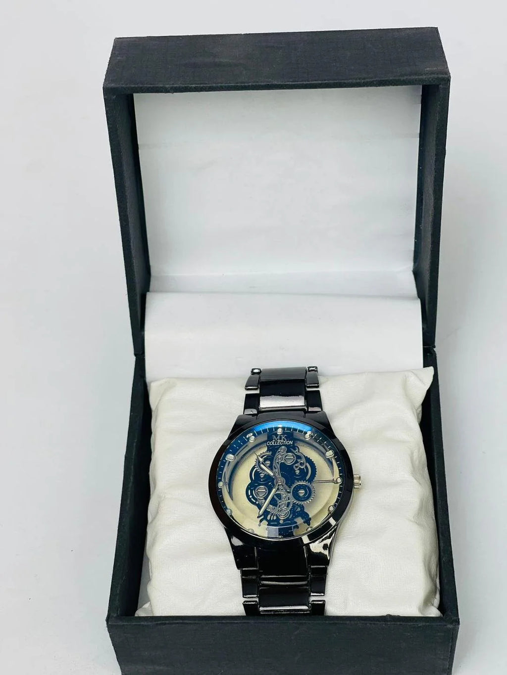 Kronavian ShadowGear™ — Black Stainless Steel Skeleton Watch