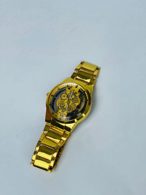 Kronavian Aurex™ — Golden Open-Heart Stainless Steel Watch