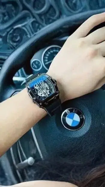 Kronavian VantaGear™ — Black Skeleton Luxury Watch