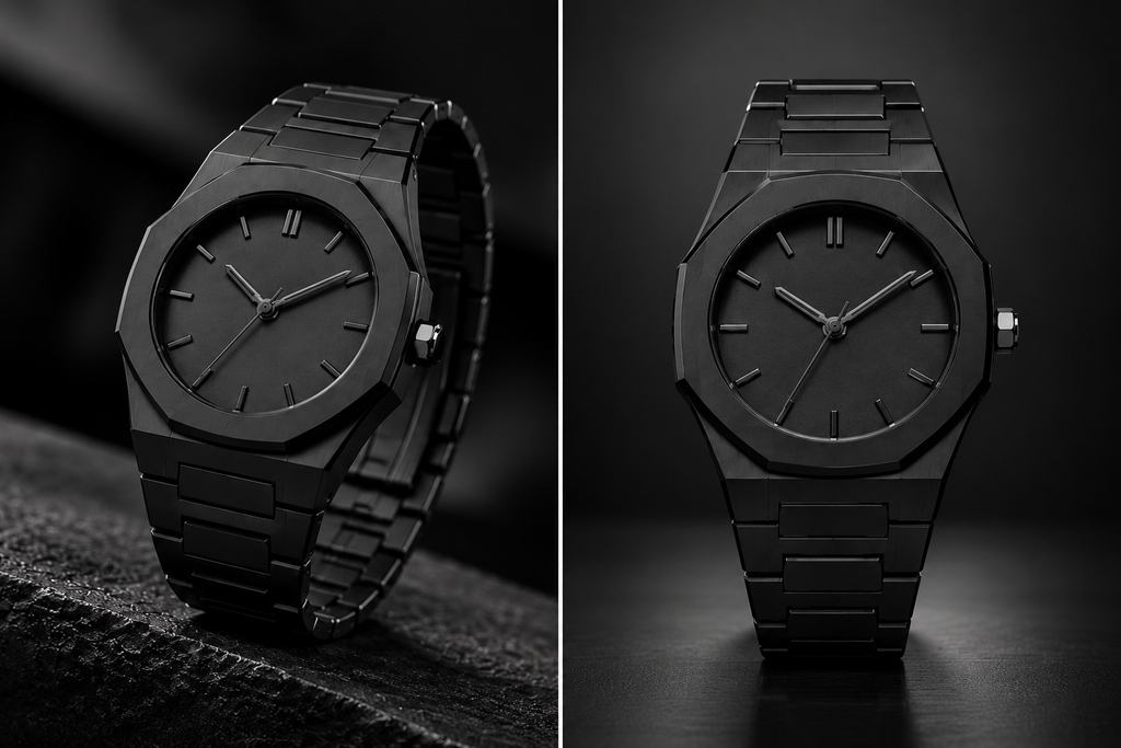 Kronavian Obsidian Arabic™ — Black Carbon Fiber Watch