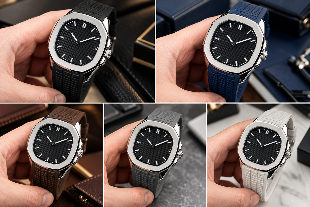 Kronavian Apex Noir™ — Textured Rubber Sport Watch